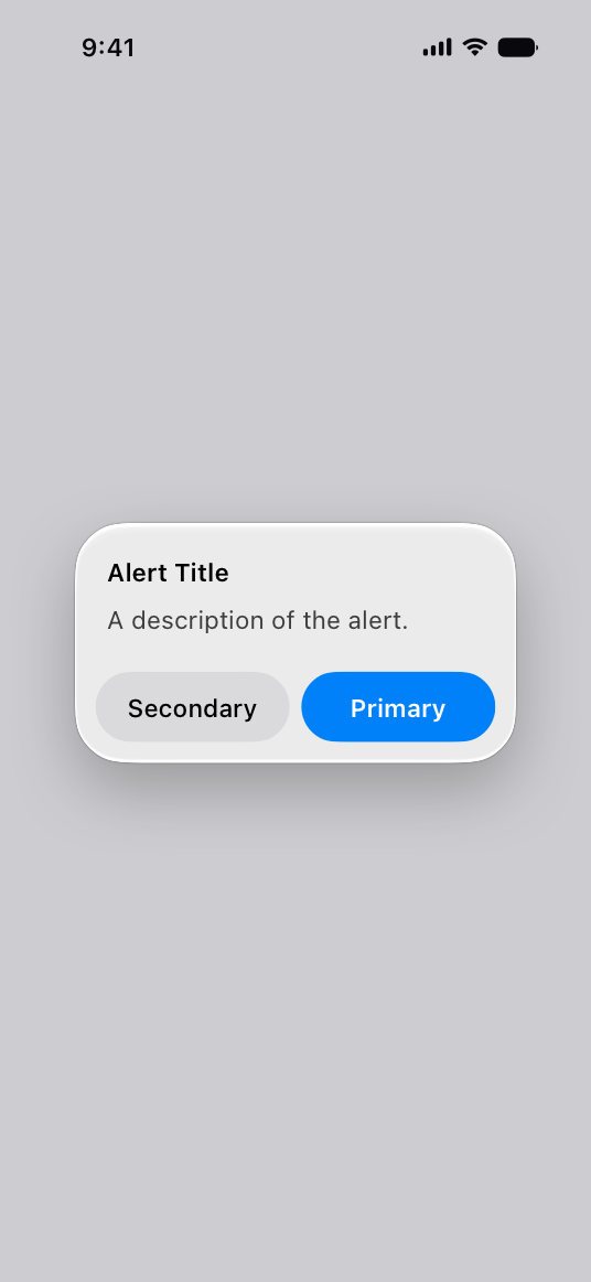 An illustration of an alert in the middle of the screen on iPhone.