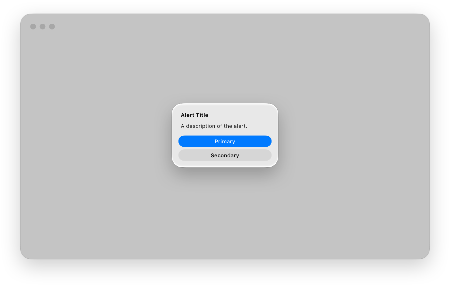 An illustration of an alert in the middle of the screen on a Mac.