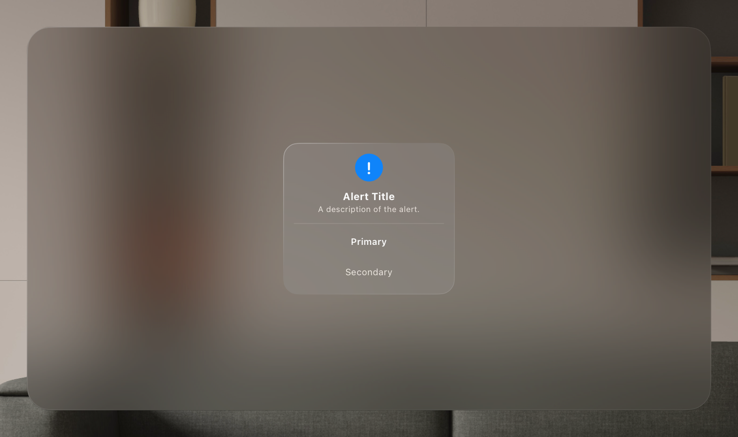 An illustration of an alert on Apple Vision Pro.