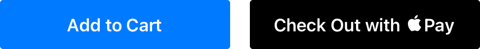 An illustration showing a Check Out with Apple Pay button correctly positioned to the right of a custom Add to Cart button.