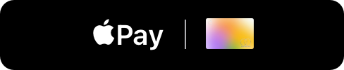 Apple Pay button displaying an image of someone's default payment card.