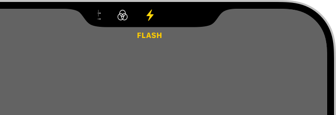 A partial screenshot of the Camera Control overlay displaying a camera flash control that uses the bolt.fill symbol.