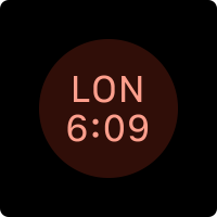 The letters L, O, N displayed above the time six oh nine.