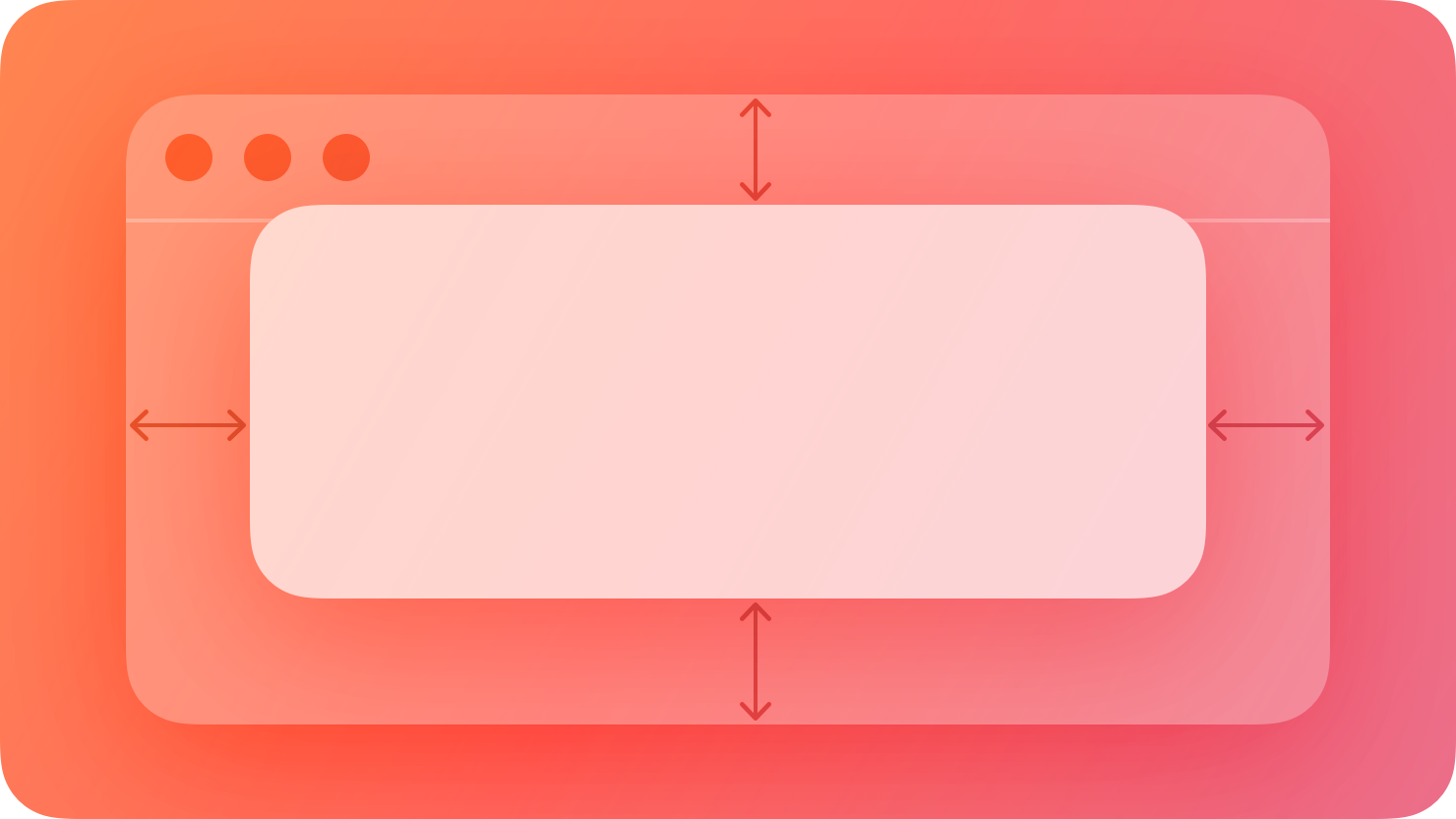 A stylized representation of a sheet extending down from the top of a window. The image is tinted red to subtly reflect the red in the original six-color Apple logo.