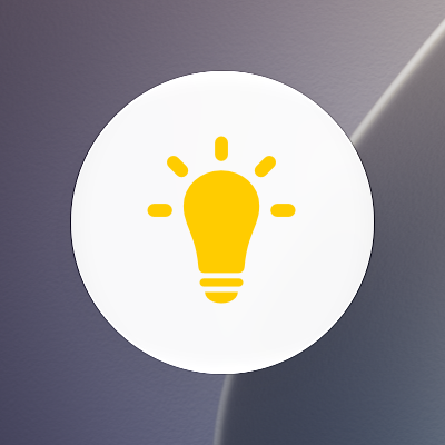An active control toggle with a light bulb symbol that's tinted yellow.