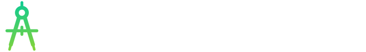 A symbol of a drawing compass. The symbol is tinted green to subtly reflect the green in the original six-color Apple logo.