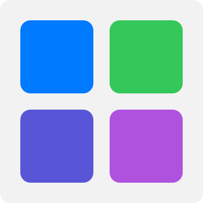 An illustration of a square with a light background and four color swatches representing system colors in the light appearance.