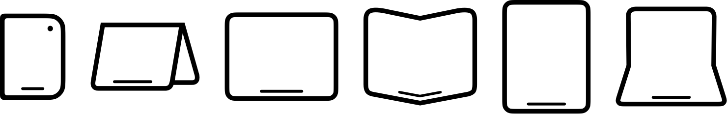 An illustration of six device poses.