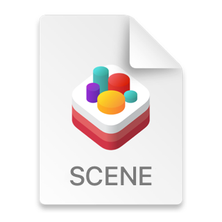 Image of a SceneKit scene document icon.