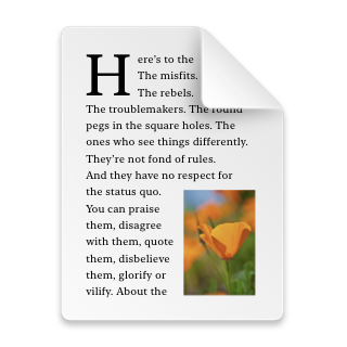 Image of a TextEdit rich text document icon.