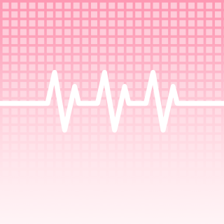 A square canvas that contains a grid of pink lines and a jagged white EKG line that runs horizontally across the middle. The pink grid gets lighter in color toward the bottom edge.