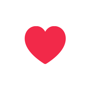 A solid pink heart.
