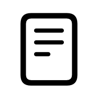 A rounded rectangle that contains three horizontal left-aligned lines.