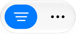 An image of two toolbar buttons that share a background. The left button shows the Filter icon in a selected state, using a blue tint color for its background. The right button shows the More icon in an unselected state, using the default appearance for toolbar buttons.