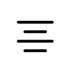 An icon showing a stack of four horizontal lines of varying widths that align in the center.