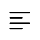 An icon showing a stack of four horizontal lines of varying widths that align at the left edge.