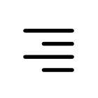 An icon showing a stack of four horizontal lines of varying widths that align at the right edge.