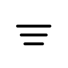 An icon showing a stack of three horizontal lines decreasing in width from top to bottom.