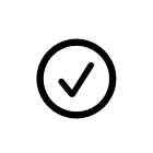 An icon showing a checkmark in a circle.