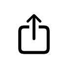 An icon showing an arrow pointing up from the middle of square.