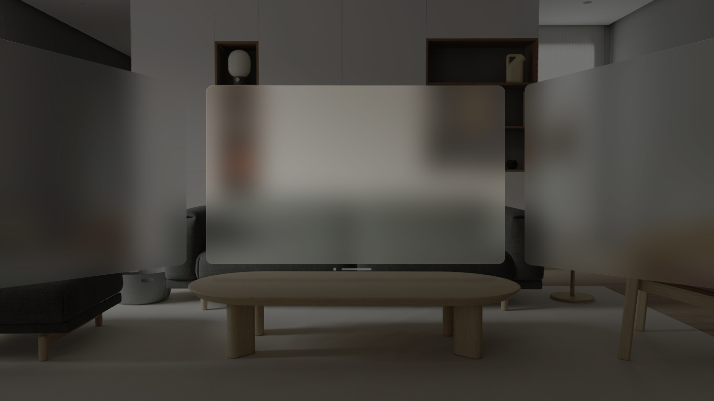 A screenshot of a highlighted window in the Shared Space with dimmed passthrough.