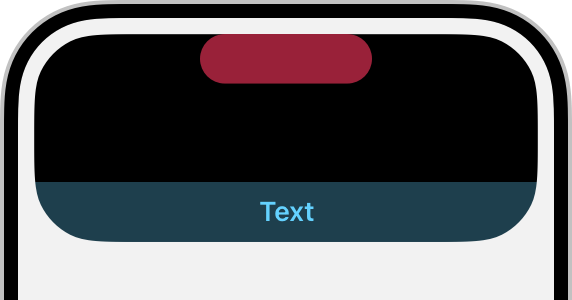 An illustration that shows how a Live Activity draws content all the way to the edge of the Dynamic Island to separate content.
