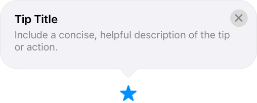 An illustration of an annotation-style tip pointing to a feature depicted by a blue star icon. The tip is text-only and omits an accompanying symbol.