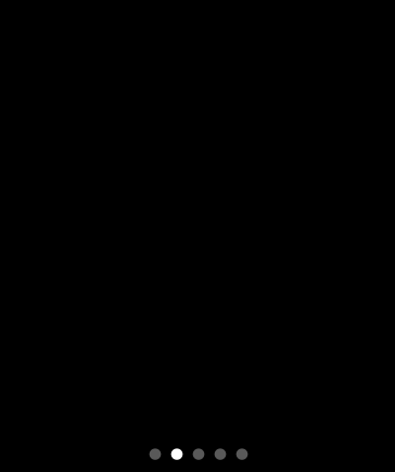 An illustration representing a screen that includes a horizontal tab view on Apple Watch. A page control at the bottom shows that the second tab is currently selected.