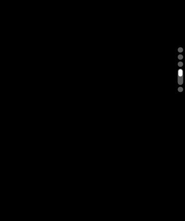 An illustration representing a screen that includes a vertical tab view on Apple Watch. A page control next to the Digital Crown shows that the fourth tab is currently selected.
