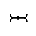 Opposing horizontal braces, used to form an insertion marker.