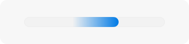 An image of a completely filled horizontal progress bar in macOS. The fill is animated to cycle through various shade changes as progress continues.
