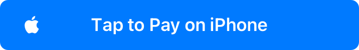 An illustration of a 'Tap to Pay' button containing an icon. The button incorrectly includes the Apple logo followed by the words 'Tap to Pay on iPhone'.