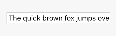 A partial screenshot of a text field that contains a sentence that is cut off before its end.