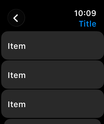 A screenshot showing two toolbar buttons in the top leading and trailing corners. The toolbar also has a primary action button in the scroll view, but it's hidden.