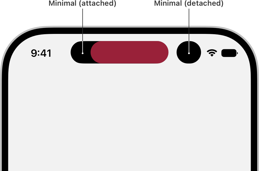 An illustration that shows the minimal presentation in the Dynamic Island.