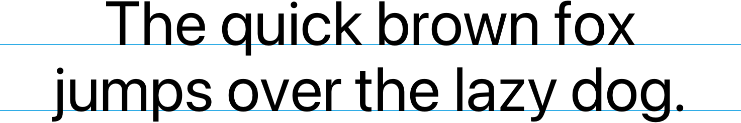 The phrase 'The quick brown fox jumps over the lazy dog.' shown in the San Francisco Pro font.