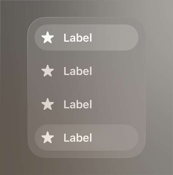 A screenshot showing an expanded tab bar containing both symbols and labels.