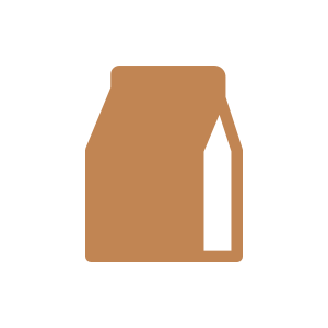 A brown paper bag icon with a flat appearance and no inner drop shadow.
